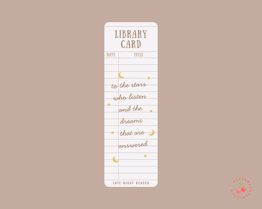 ACOTAR Library Card Bookmark