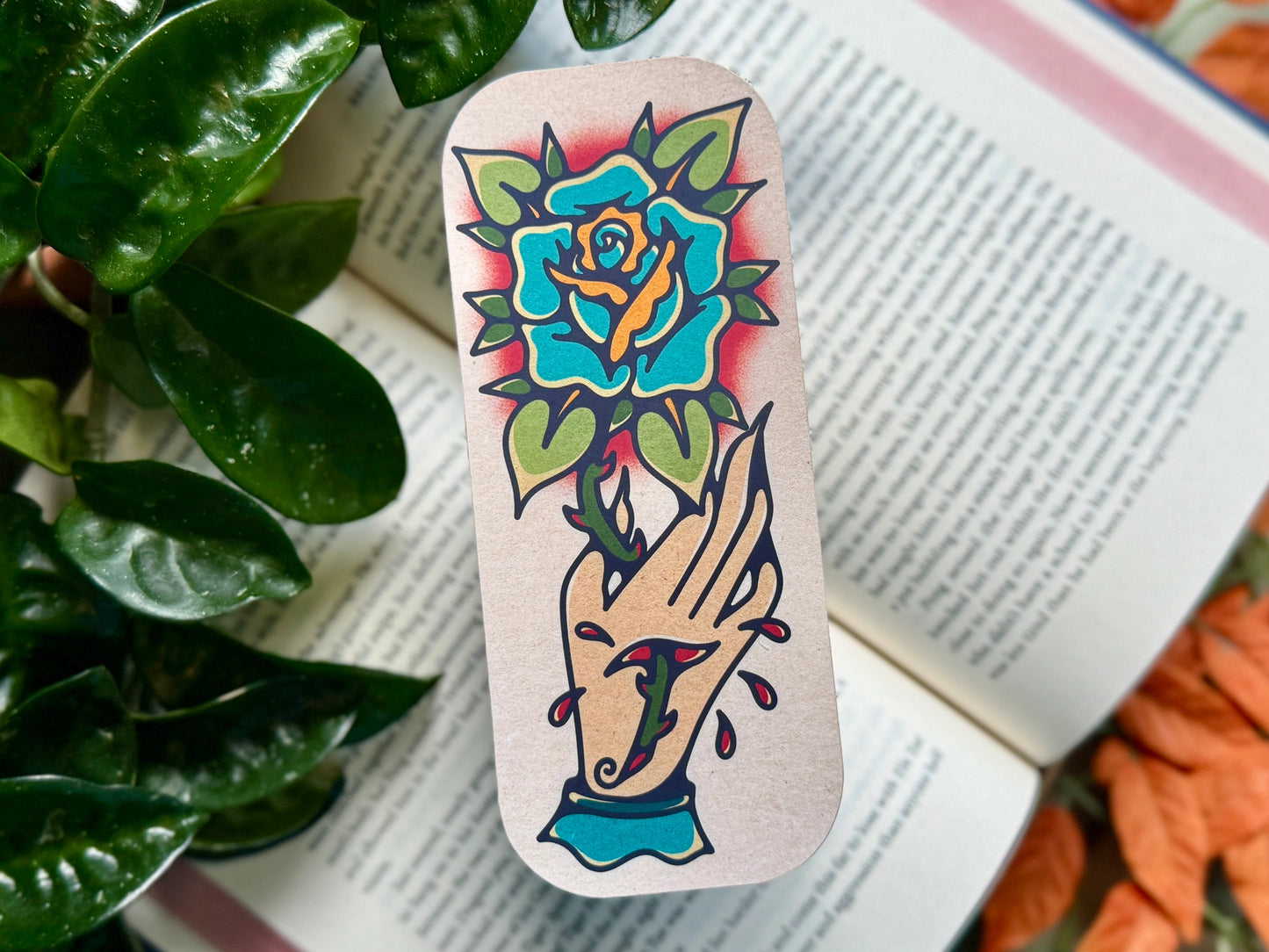 Rose and Hand Bookmark
